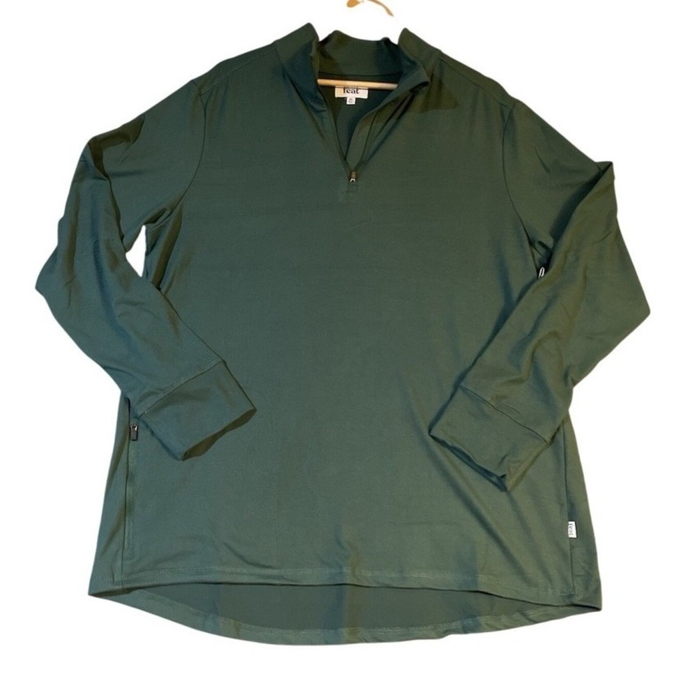 Feat Clothing Unisex Roam Quarter Zip Pullover XL Hunter Green Athletic Top